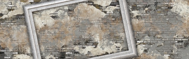 Empty pictrue frame, brick wall